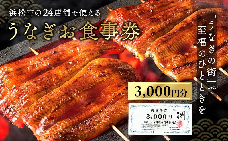 食事券 うなぎ 浜松 24店舗 3000円 レストラン 補助 食事券