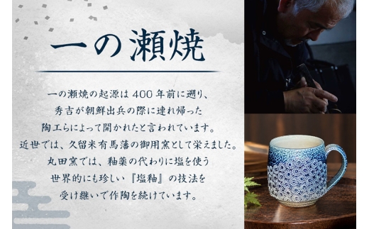 一の瀬焼 丸田窯 マグカップ 塩釉波文様 ストレート A10-006