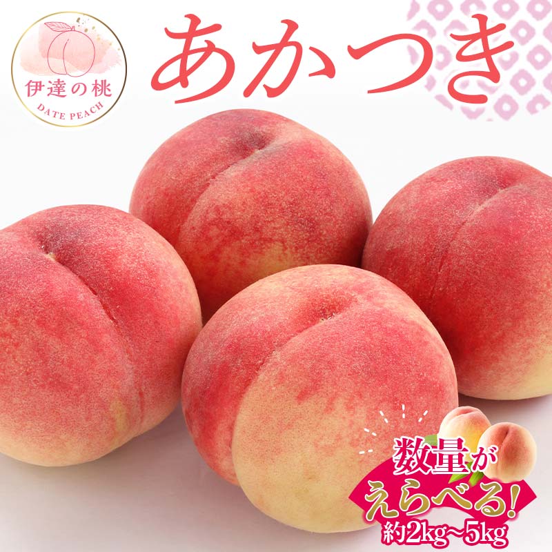 【ふるさと納税】＼選べる容量／【2026年出荷分先行予約】福島県産 あかつき 約2kg 約3kg 約5kg 佐藤俊博 伊達の桃 桃 フルーツ 果物 もも モモ momo F20C-548var
