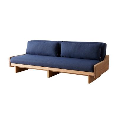 ふるさと納税 大川市 ソファベッド 幅200cm ルイス<オークナチュラル×ネイビー>