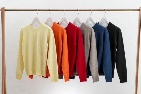 ラウンドネックプルオーバー度詰（コルク）女性用サイズ:M(38)≪白田のカシミヤ≫ sr00021-co-w-m