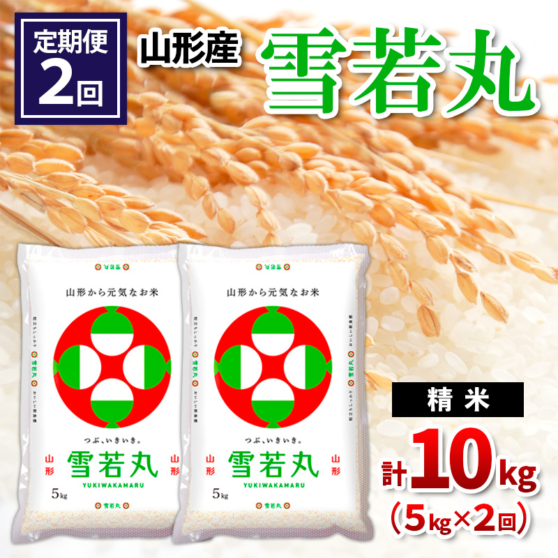 【令和8年産】 【定期便2回】山形産 雪若丸 精米 5kg×2回 FY26-257