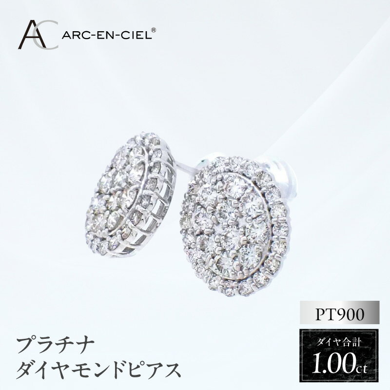 【ふるさと納税】プラチナダイヤモンドピアス 計 1.0ct ARC-EN-CIEL オーバルシェイプ プラチナ ダイヤ ピアス ダイヤモンド スタッドピアス シリコン付きキャッチ 鑑別書付き ジュエリー ファッション アクセサリー 宝石 レディース 大阪府 泉佐野市 送料無料