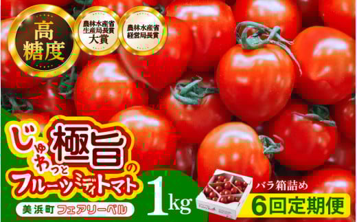 定期便 ≪6ヶ月連続お届け≫じゅわっと極旨のフルーツミディトマト 約1kg (バラ箱詰め) 【 とまと トマト フルーツトマト ミニトマト トマトジュース 野菜 やさい 人気 新鮮 産地直送 甘い 高糖度 完熟 食べやすい リコピン ビタミン ダイエット 美容 美肌 】 [m37-b002]