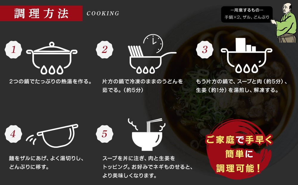 『博多名物　元祖肉肉うどん』冷凍肉肉うどん5食入り