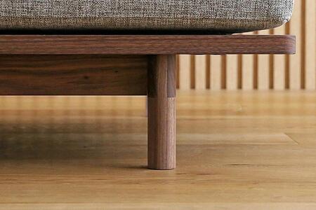 【開梱設置】高野木工 モレーンソファ 2人掛け ウォルナット 生地：CHART3 アッシュグレー【10年保証】