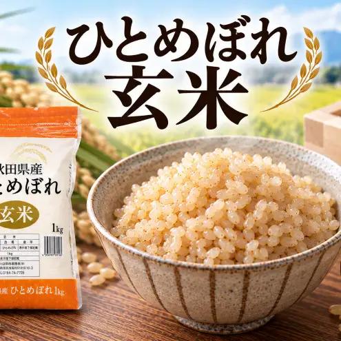 【新米先行予約】【2026年10月以降順次発送予定】 ひとめぼれ 令和8年度産 玄米 1kg 米 コメ お米 おこめ ご飯 ごはん 秋田 にかほ