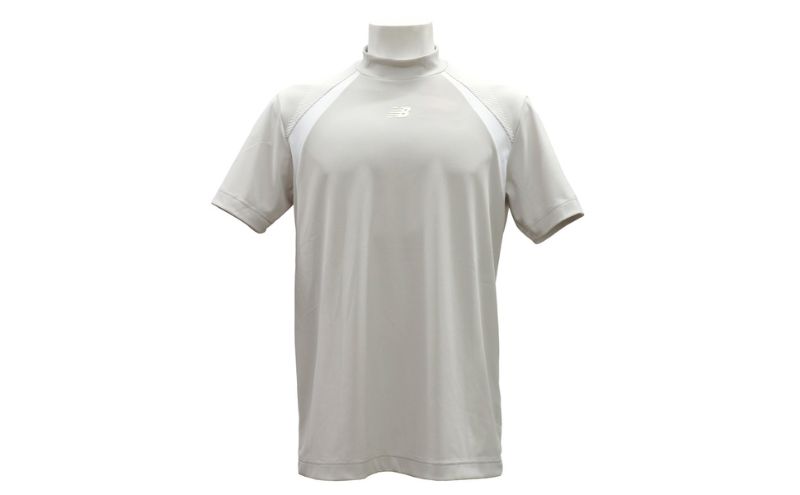 ニューバランスゴルフ ウェア 半袖 モックネックシャツ メンズ UVカット グレー 012-6166002