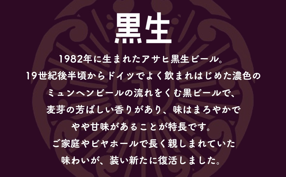 アサヒ生ビール黒生350ml缶 24本入　1ケース