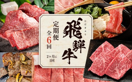 【飛騨牛 定期便】＜全6回＞2ヶ月に1回お届け  牛肉（ステーキ / 焼肉 / しゃぶしゃぶ / すき焼き） | 肉 食べ比べ 霜降り ロース もも 岐阜 高山市 飛騨高山 岐阜県 人気 お楽しみ おすすめ ZZ016