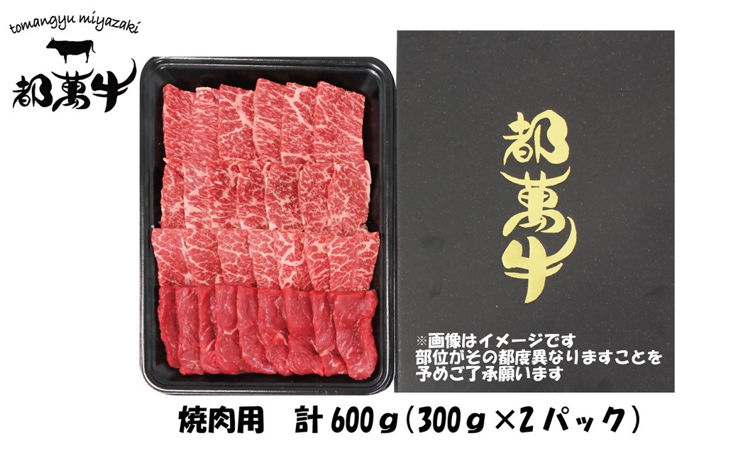 
                  都萬牛 黒毛和牛焼肉 600ｇ（300g×2）小分け 牛肉 焼肉 焼き肉 宮崎県産黒毛和牛 ＜2-24＞6-5a
                