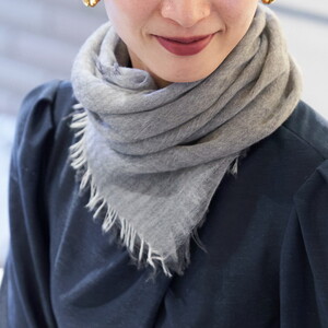 カシミヤストール(公式WEBショップ・ふるさと納税限定商品) 小判サイズ ミディアムグレー [4018]