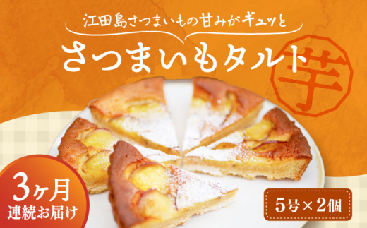 【全3回定期便】気づけばぺろり必至！てくてくのさつまいもたると 1ホール 5号×2個セット｜さつまいもタルト さつまいも サツマイモ 芋スイーツ さつまいもスイーツ 和菓子 洋菓子 スイーツ お菓子 お取り寄せ ギフト 贈答 贈り物 プレゼント 人気 高品質 おすすめ 手土産 定番 高級 おやつ お茶請け デザート リピート 好評 広島県産 江田島市/峰商事合同会社 [XAD070]