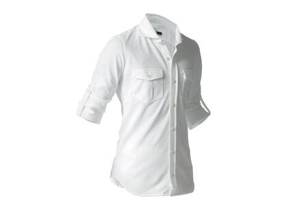DJS-001 decollouomo メンズパイロットシャツ長袖（生地／コンコルド）ピュアホワイト／XLサイズ