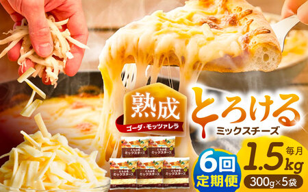 【6回定期便】 とろけるチーズ ミックスチーズ 300g×5袋[AEAA004]