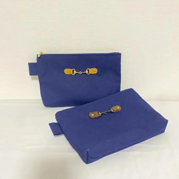 スクエアポーチM NAVY | ポーチ 小物入れ レディース 福島県