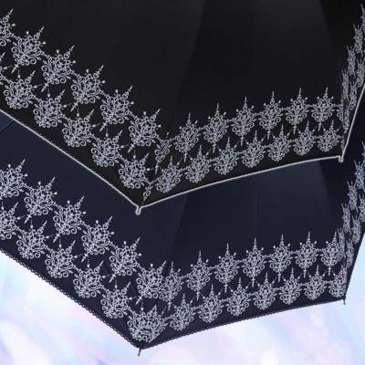ふるさと納税 田原本町 レディース 晴雨兼用 長傘 ゴシック柄 UV防止 543114 ネイビー |  | 01