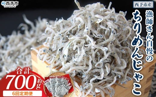 ＜漁師さん自慢のちりめんじゃこ 合計700g（70g×10パック）6回定期便＞ しらす シラス おじゃこ お魚 おさかな 小魚 魚介類 乾燥 海の幸 海鮮 小分け 個包装 おすそ分け 国産 産地直送 送料無料 特産品 濱田水産 愛媛県 西予市【冷蔵】『お申込み月の翌月より配送を開始します。』
