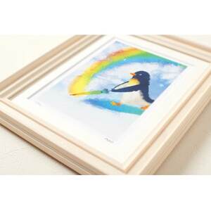 イラスト作家「菜生」アートフレーム〈雨のち虹〉ペンギン【1508174】