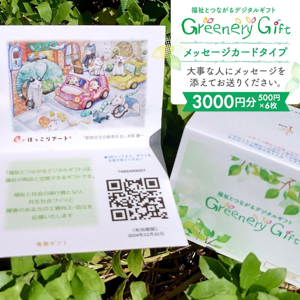 【ふるさと納税】「福祉とつながるデジタルギフト」メッセージカードタイプ（3000円分）