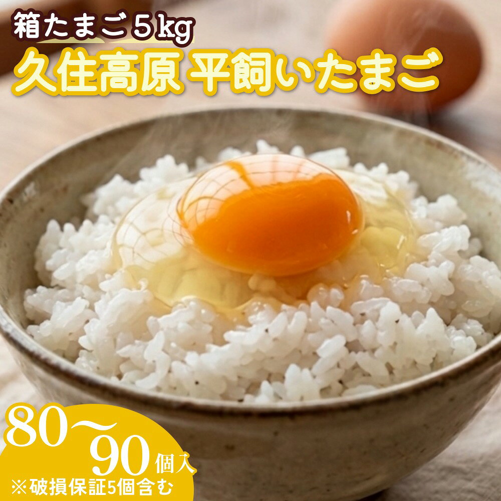 久住高原 平飼いたまご 箱たまご 5kg 80～90個 箱 卵 たまご タマゴ 玉子 生卵 鶏卵 大分県産 九州産 冷蔵 送料無料