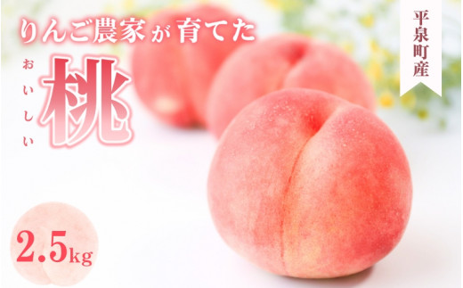 ≪先行予約≫ 平泉町産 桃 約2.5kg (7～10玉) 品種おまかせ  「おどろき・川中島白桃・ まどか」 からお届け / 桃 もも モモ 白桃 フルーツ 甘い 大文字りんご園 【dma501-r-2d5A】