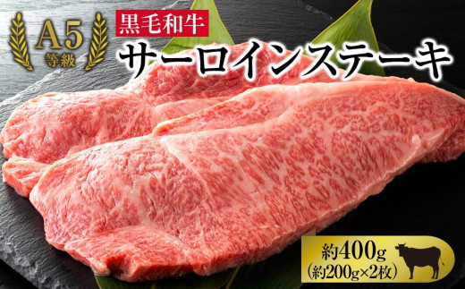 
A5等級 黒毛 和牛 サーロインステーキ 約400g（約200g×2枚）岡山県産 [№5220-1286]
