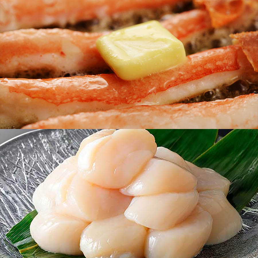 ＜加藤水産＞ズワイガニしゃぶポーション10本＆玉冷300ｇ