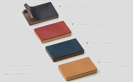 Flap card case -  sharp　blue/SASAKI【旭川クラフト(木製品/名刺入れ)】フラップカードケース / ササキ工芸