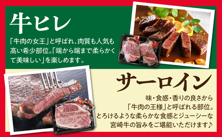 【☆クリスマス☆】まるゆうのクリスマスBセット(ステーキ2種&ローススライス&ソーセージ)1.3kg≪12月20日～23日お届け≫_AI-N402-OJX_(都城市) 宮崎県産 都城産 宮崎牛 ヒレ 