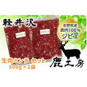 【ふるさと納税】長野県産鹿肉ジビエ　鹿肉ミンチ　500g×2袋【配送不可地域：離島】【1346110】