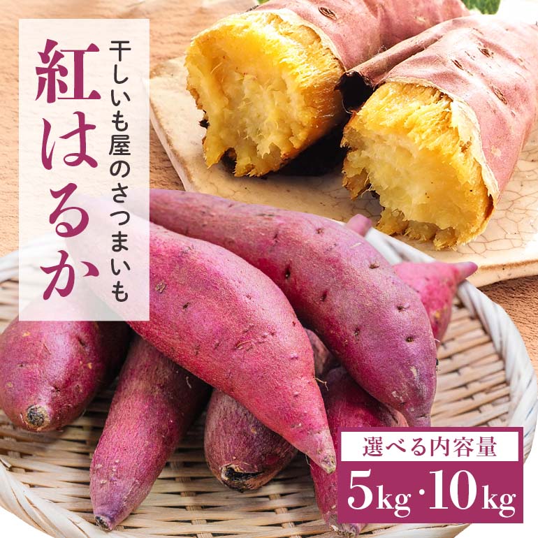 【ふるさと納税】干し芋屋のさつまいも（紅はるか） 選べる 5kg 10kg 熟成 サツマイモ さつま芋 生芋 べにはるか ベニハルカ 国産 茨城県産 箱 直送 やきいも 焼いも 焼き芋 焼芋 おやつ スイーツ作り ケーキ作り スイートポテト 大学芋 大学いも 5キロ 10キロ 12-S 12-R