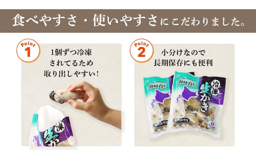  冷凍カキ約200g× 2袋セット 牡蠣 海鮮 魚介 かき 冷凍＜上磯郡漁業協同組合＞