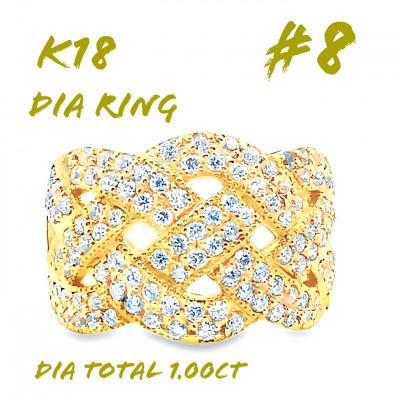 ふるさと納税 笛吹市 K18 DIA RING  1.0CT 1本 RAAT-20DI-Y #8