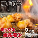 【ふるさと納税】黒毛和牛ミックスホルモン 450g×5P（牛肉 黒毛和牛 和牛 ホルモン 焼肉 BBQ 人気）