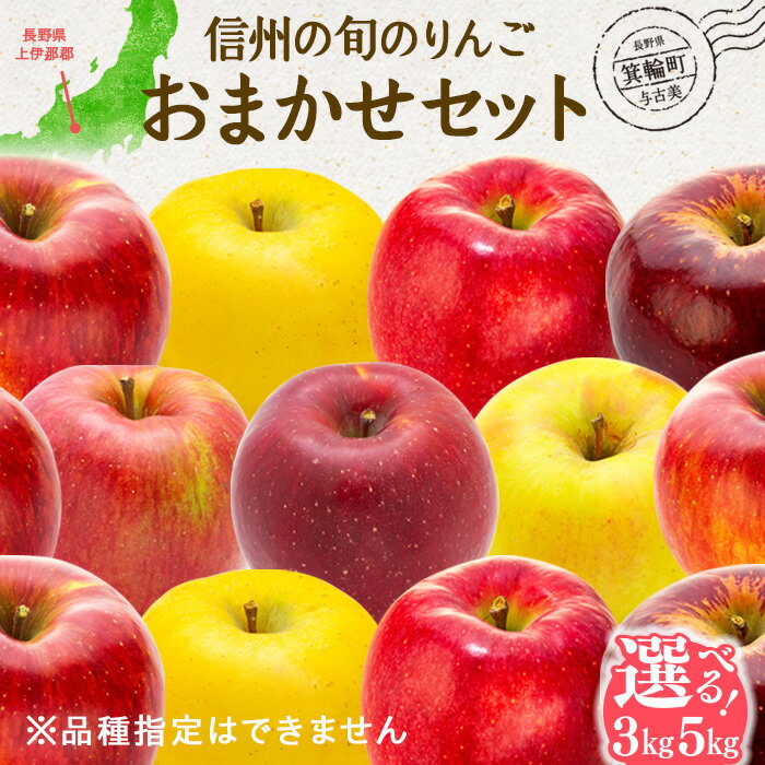 【ふるさと納税】【2025年/令和7年度発送分 】信州の旬のりんご おまかせ 3kg 5kg りんご リンゴ 林檎 長野 フルーツ 果物 信州産 長野県産 特産 産地直送 おすすめ　箕輪町　お届け：2025年8月下旬～2026年1月ごろ