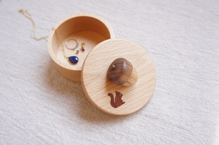 【貝・木象嵌】どんぐりのふた 食器 岩手県北上市 夢工房 C0598