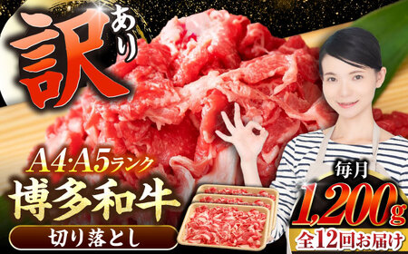 【全12回定期便】【訳あり】【A4〜A5ランク】博多和牛  切り落とし 1.2kg（400g×３個） 《豊前市》【株式会社木村食品】 国産 カレー 肉じゃが[VDZ123]
