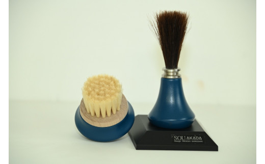 【紺色】同色カラーがお洒落なキーボードブラシとミニ靴ブラシセット F4N-1184