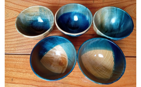 No.602 【秩父産材使用】藍染の木のぐい呑み