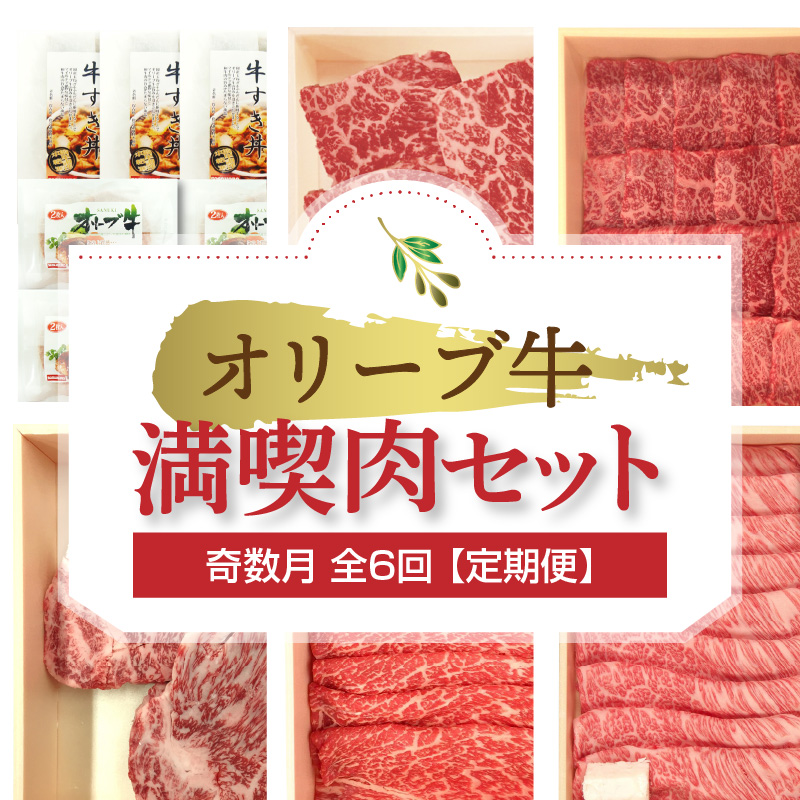【ふるさと納税】オリーブ牛 満喫肉セット(奇数月　全6回)【定期便】肉 焼肉 牛肉 モモ肉 ハラミ オリーブ牛 焼き肉 セット バーベキュー BBQ はらみ 香川県 三豊市