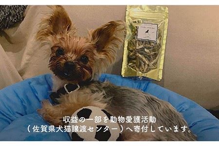 【定期便3回】犬と猫の無添加おやつ☆お塩不使用☆黄金の燻製にぼし　煮干し 安全 安心 国産 国内産 燻製 カルシウム 塩分不使用 わんちゃん ワンちゃん ご褒美【わんこin食堂】 [FCG029]