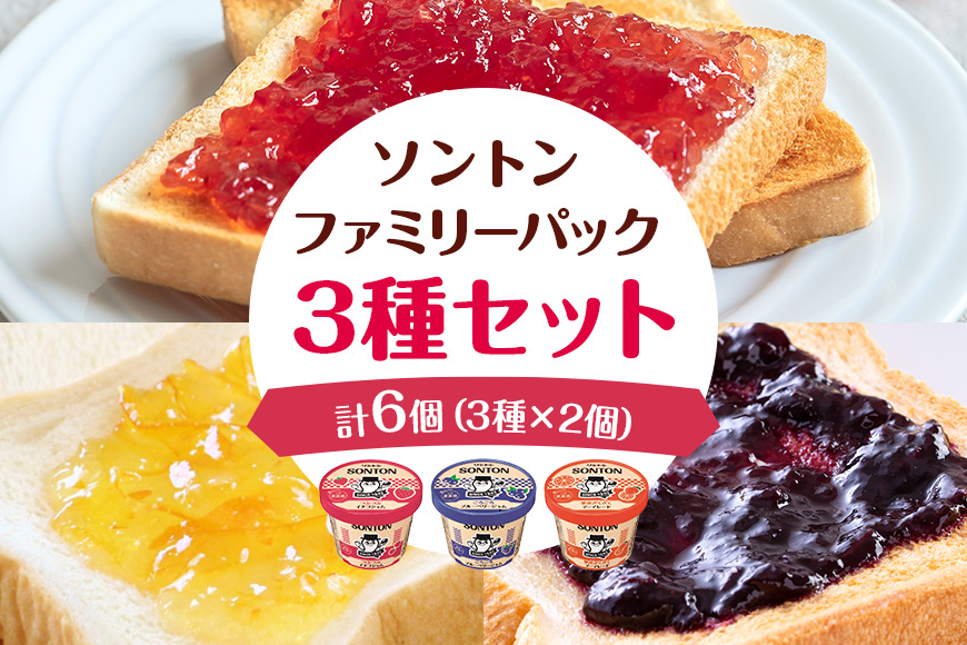 
                  ソントン ファミリーカップ （つぶつぶイチゴ・ごろごろブルーベリー・果皮ざくざくマーマレード） 130g×各2個づつ 計6個入 ジャム ジャムセット 詰め合わせ まとめ買い ソントン食品 常温保存 茨城県 石岡市 (G16-010)
                