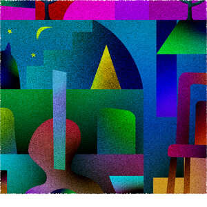 【絵画】 ピエゾグラフ 「夜と猫」 額装サイズ 266mmx266mm 【 しかくいえ ピエゾグラフ 額入り 額縁付 アート インテリア 現代版画 絵画 版画 贈り物 贈答 プレゼント ギフト 綾部 