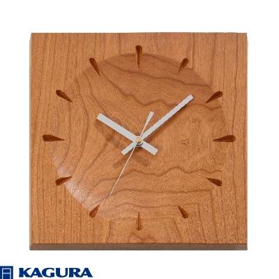 ふるさと納税 常陸大宮市 【家具蔵】時計 ソアレ角(大)チェリー材