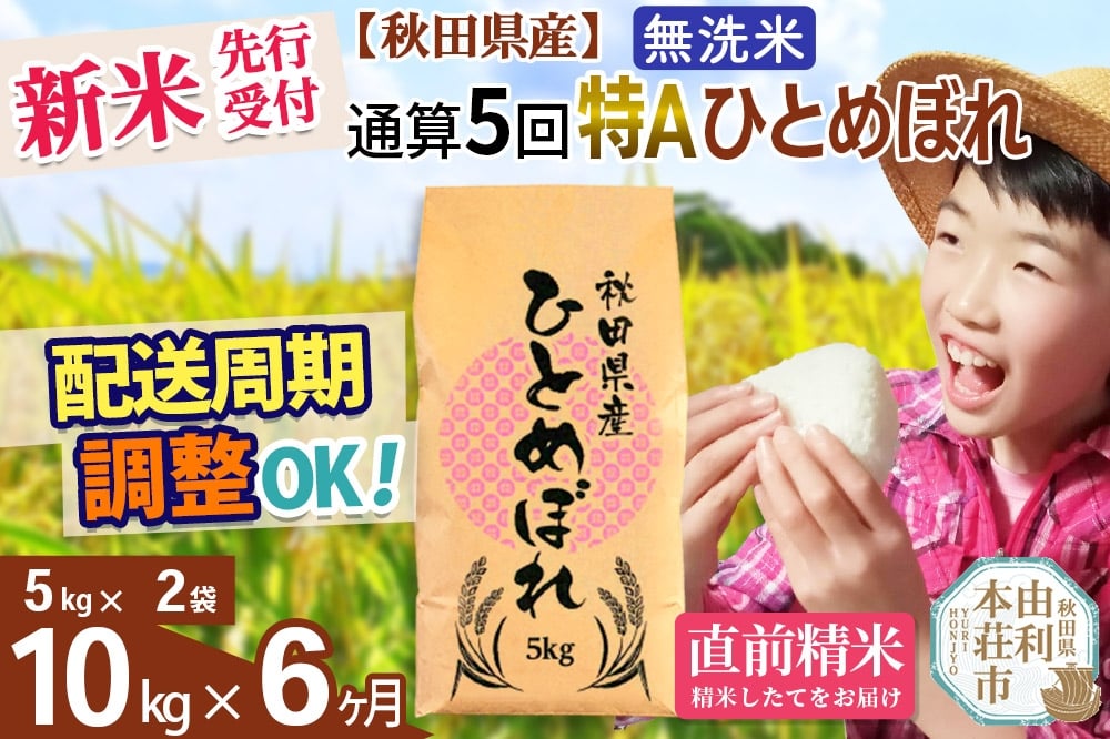 
            《予約受付》《定期便6ヶ月》令和7年産 【無洗米】通算5回特A 秋田県産ひとめぼれ 計10kg (5kg×2袋) お届け周期調整 隔月もOK【2025年11月中出荷予定】
          