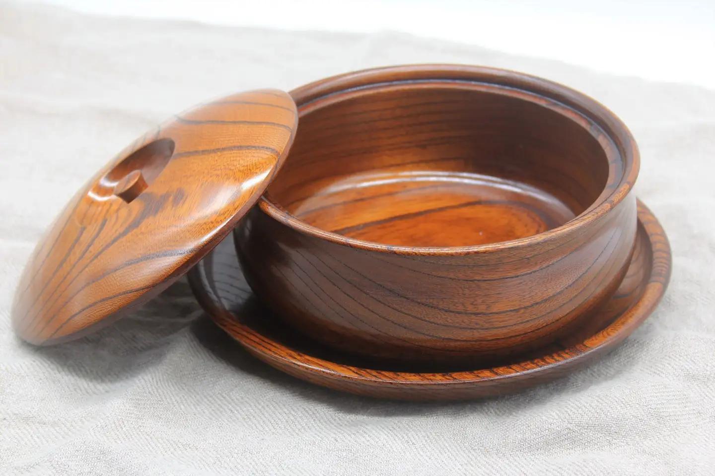 漆 7寸盆付 5.5寸菓子器 ケヤキ【器 漆】