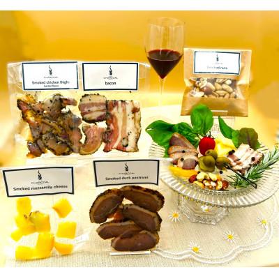 ふるさと納税 由利本荘市 白・赤ワインの「マリアージュ」燻製セット 計5種類