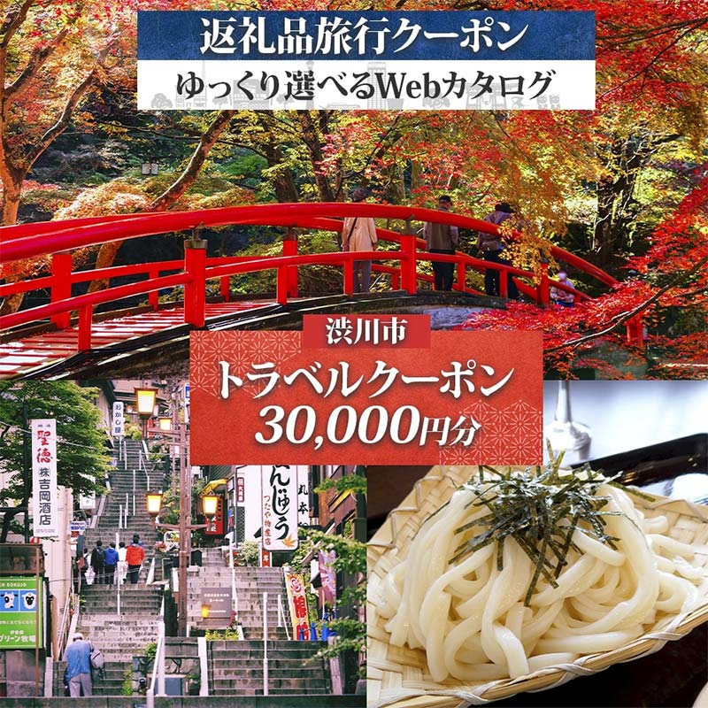 【ふるさと納税】 群馬県 渋川市 旅行クーポン 30,000円分 温泉 伊香保 小野上 観光 旅行 ホテル 旅館 老舗 高級 トラベル チケット 家族 カップル 宿泊 予約 おすすめ 父の日 母の日 旅行券 宿泊券 F4H-0523