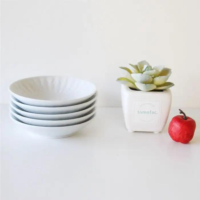 【波佐見焼】麻の葉シリーズ 9cm プレート Sホワイト 5枚セット 小皿  食器 皿 【陶芸ゆたか】 [VA47]  波佐見焼